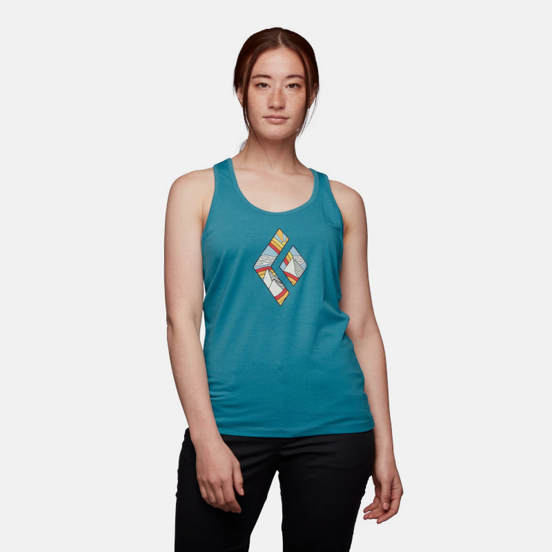 RAINBOW DIAMOND TANK in Blue andin cerulean 