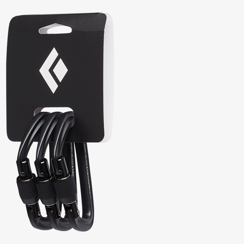 HOTFORGE SCREWGATE CARABINER 3-PACK מארז 3 טבעות בצבע שחור 