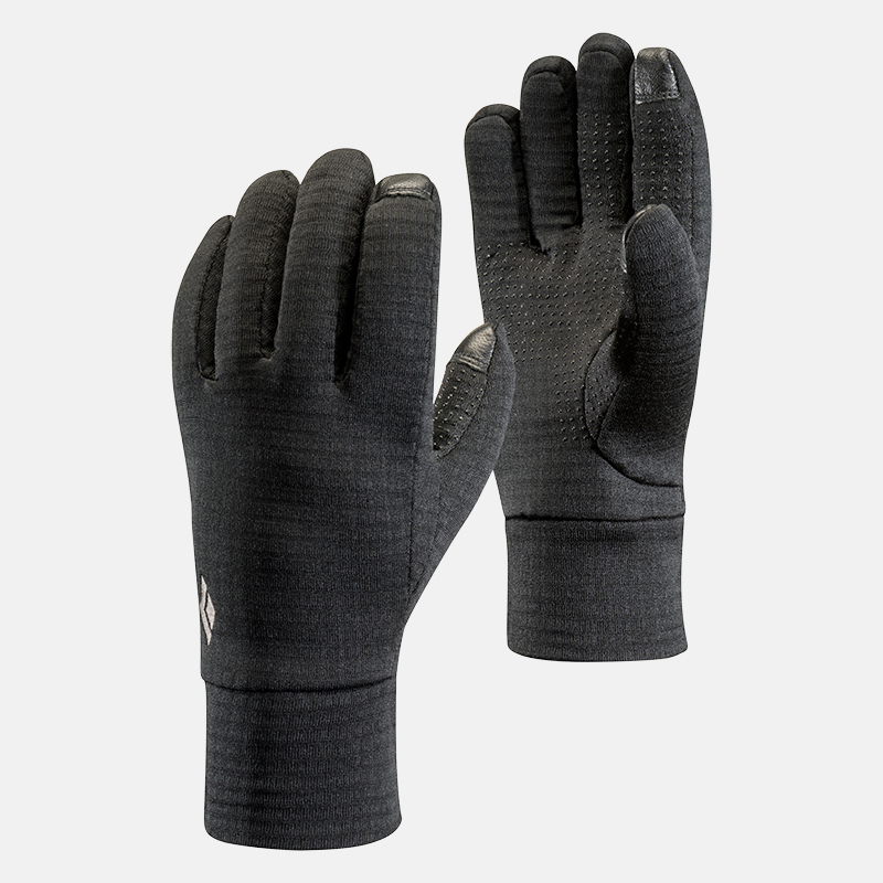 MIDWEIGHT GRIDTECH FLEECE GLOVES in Black 
